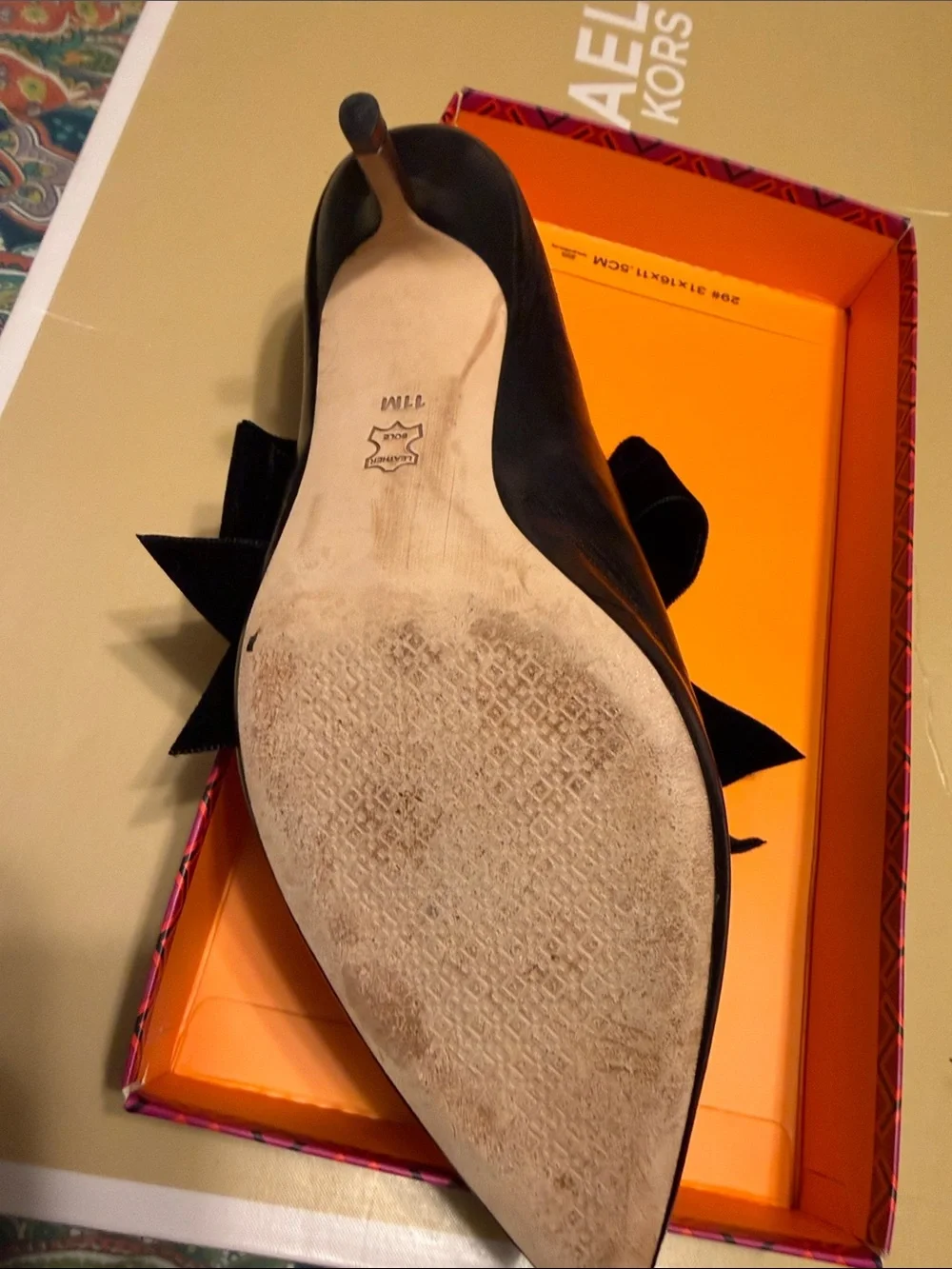 Tory Burch Black Pointed-Toe Velvet Bow Mules